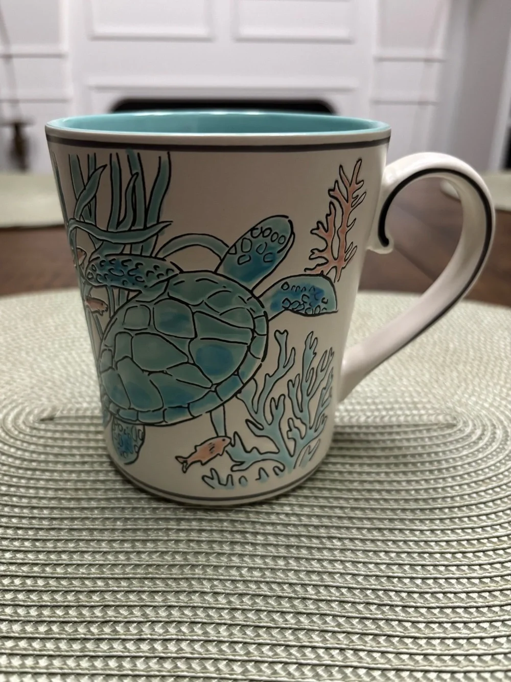 Turtle and fish under the sea collection ceramic mug